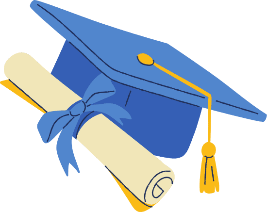 Icono de birrete de graduación